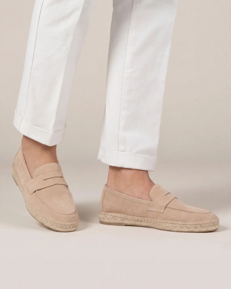 Riviera Espadrille in Sandstone, premium leather footwear, product view
