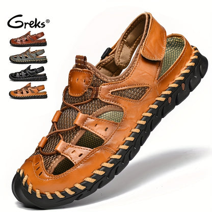 Aldric Voss® Kelvano — men's leather sandal in Moss, view 7