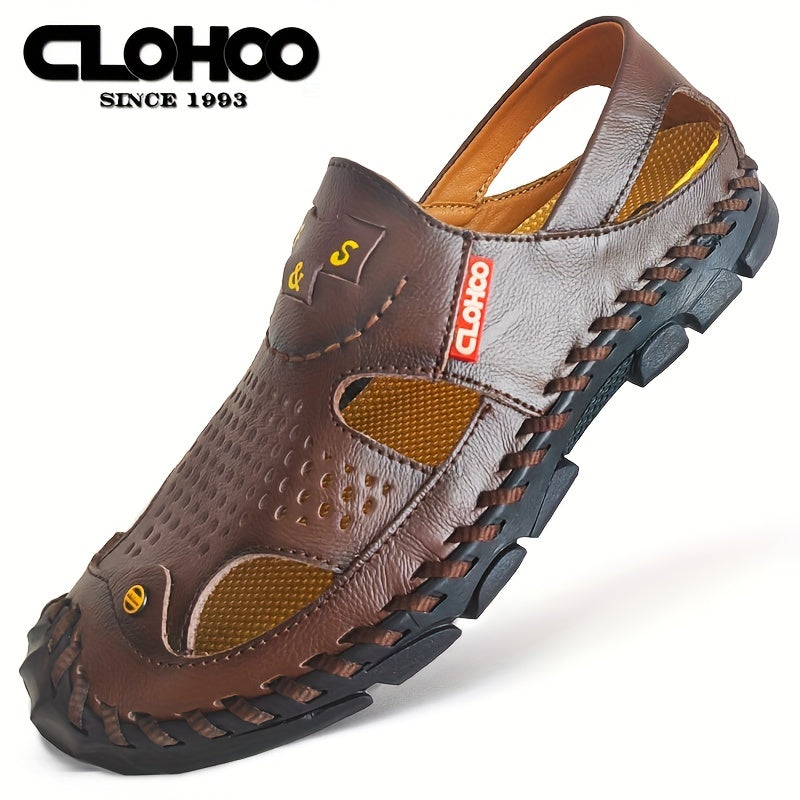 Aldric Voss® Delvaro — men's leather sandal in Sandstone, view 9