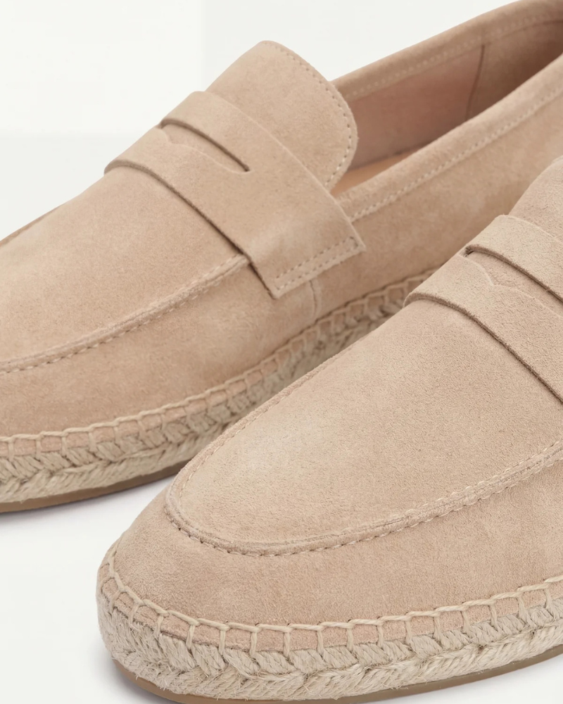 Riviera Espadrille in Sandstone, premium leather footwear, product view