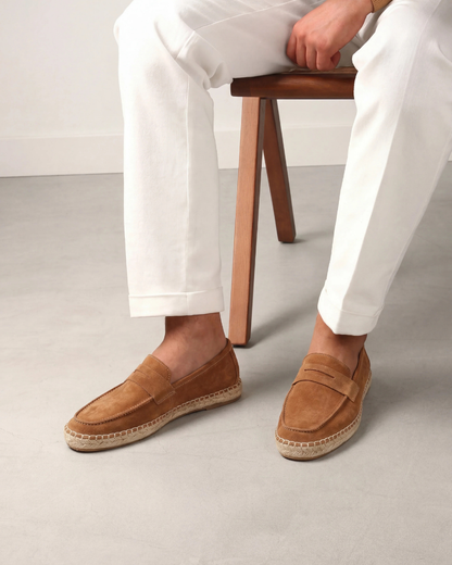 Riviera Espadrille in Mahogany, premium leather footwear, product view