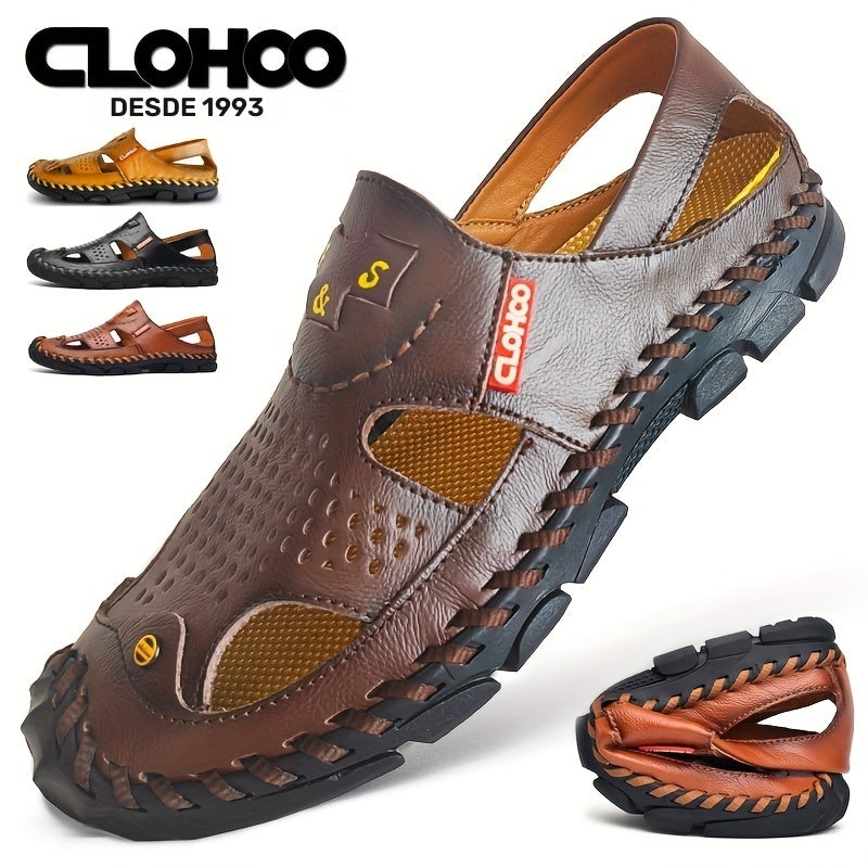Aldric Voss® Delvaro — men's leather sandal in Mahogany, view 4