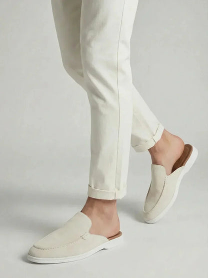 Yacht Mule in Ivory, premium leather footwear, product view