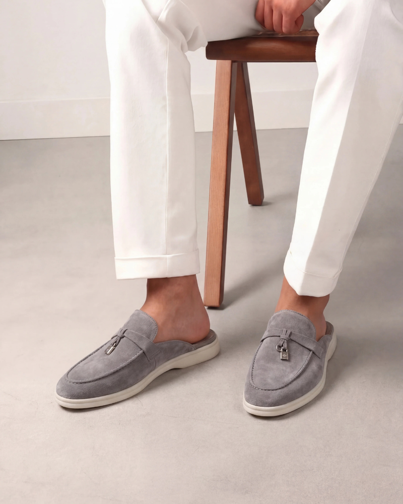 Mediterranean Mule in Light Smoke, premium leather footwear, product view
