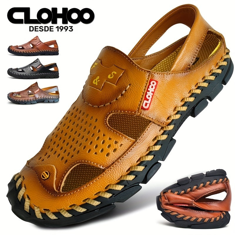 Aldric Voss® Delvaro — men's leather sandal in Tallow, view 6