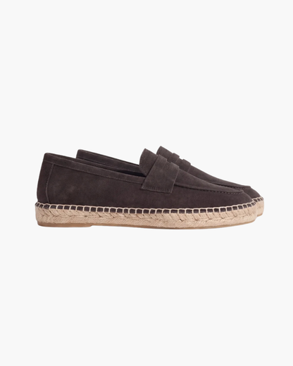Riviera Espadrille in Coffee, premium leather footwear, product view