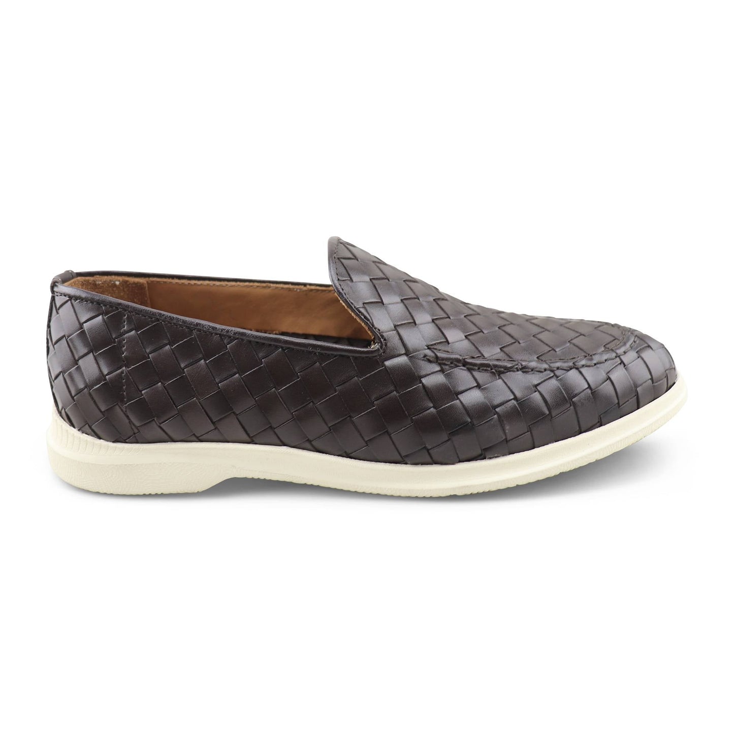 Sorrento Woven Loafer in Mahogany, premium leather footwear, product view