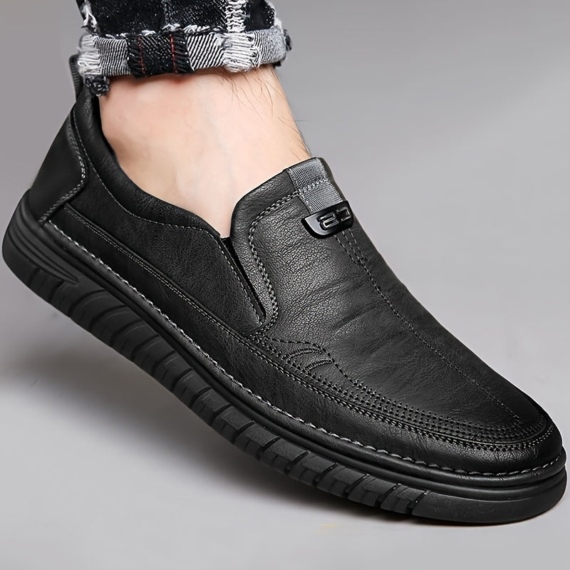 Aldric Voss® Leonce — men's leather moccasin in Midnight, view 1