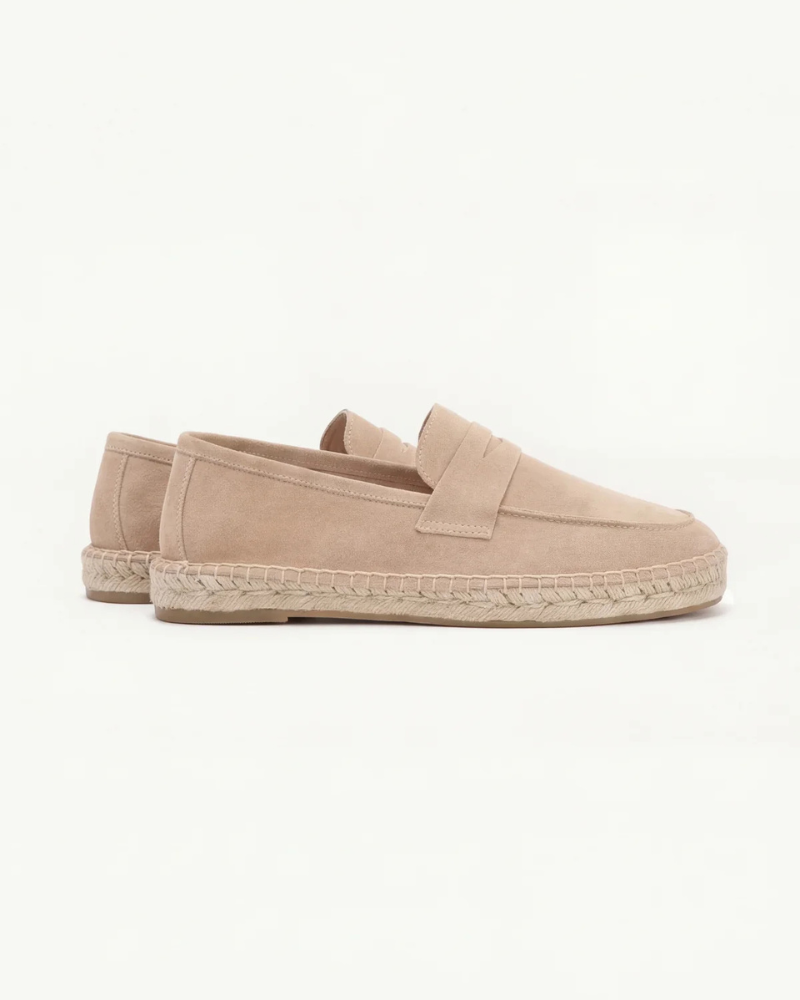 Riviera Espadrille in Sandstone, premium leather footwear, product view