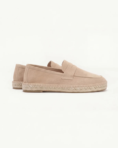 Riviera Espadrille in Sandstone, premium leather footwear, product view
