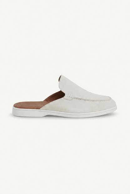 Yacht Mule in Ivory, premium leather footwear, product view