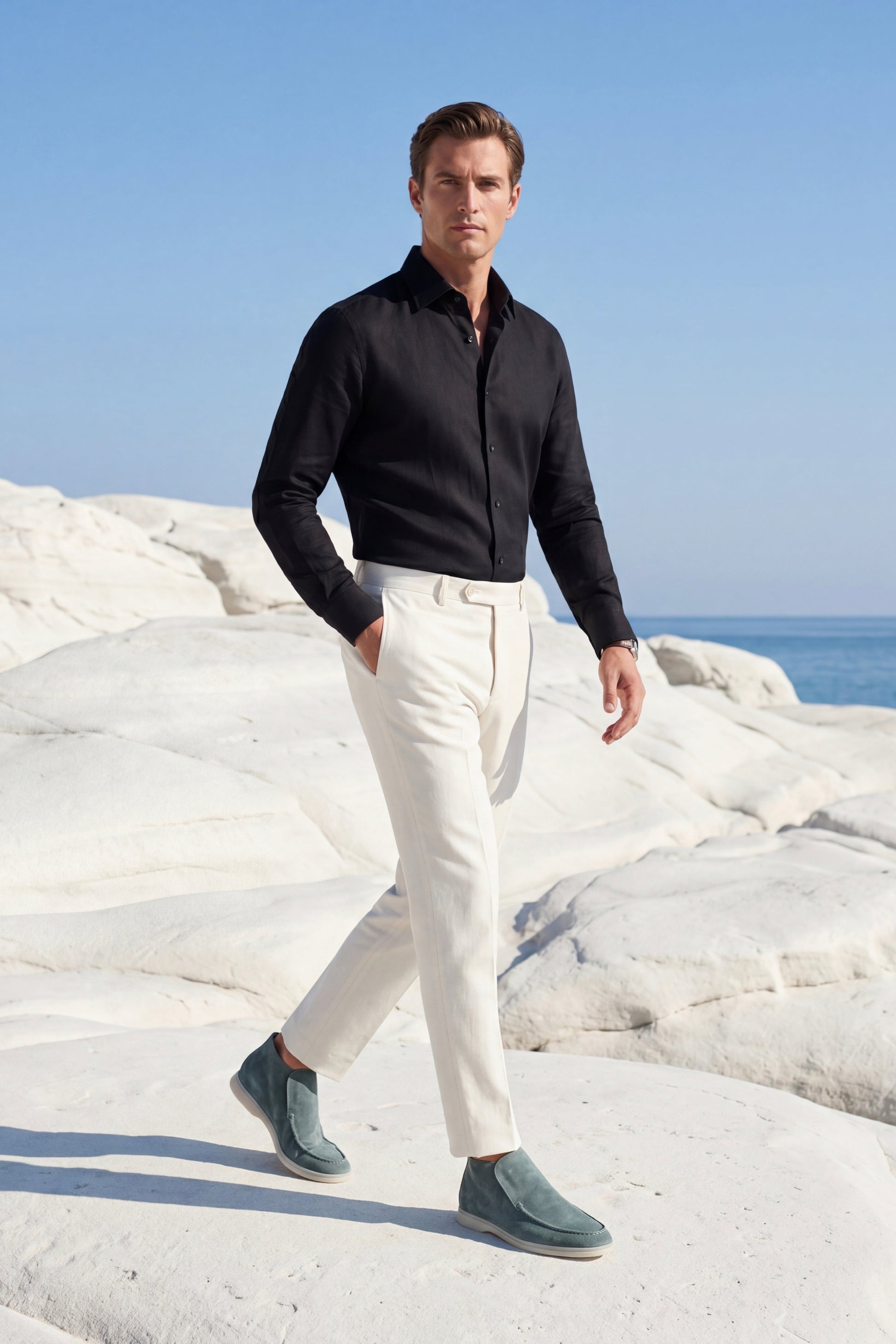 Capri High Top Loafer in Mint, premium leather footwear, product view