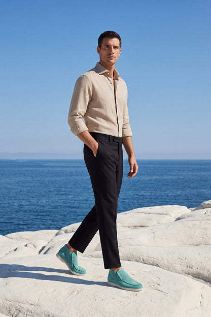 Capri High Top Loafer in Turquoise, premium leather footwear, product view