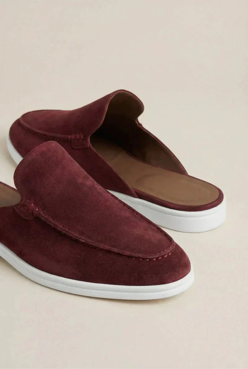 Yacht Mule in Bordeaux, premium leather footwear, product view