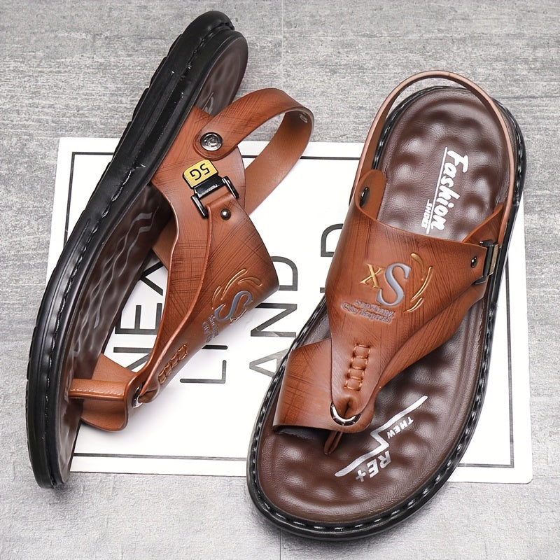 Aldric Voss® Solario — men's leather sandal in Midnight, view 2