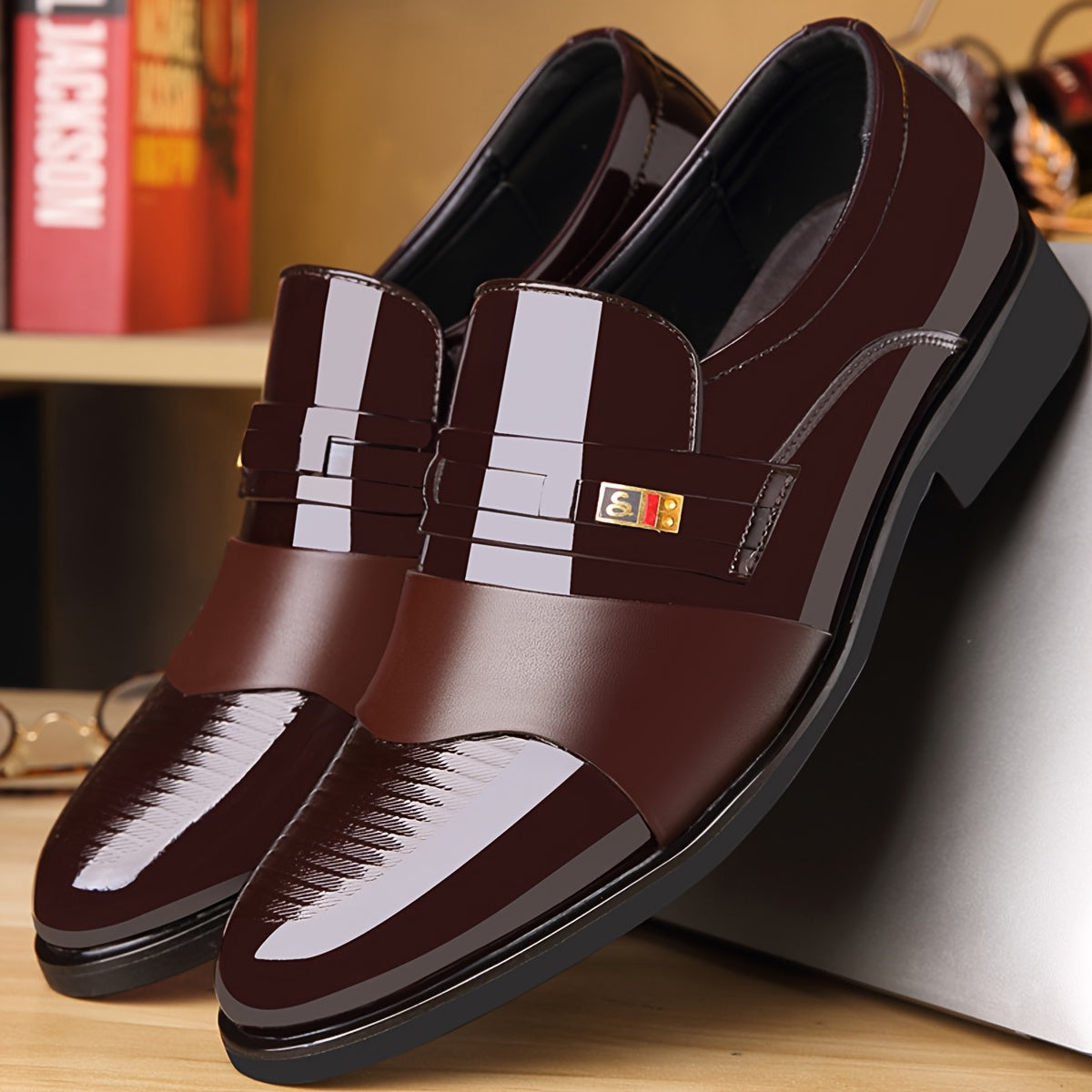 Aldric Voss® Halvero — men's leather dress shoe in Midnight, view 2