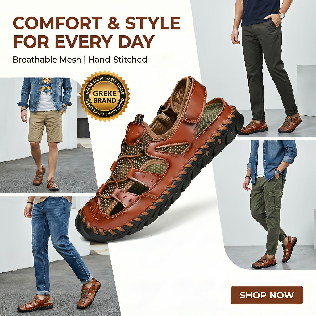 Aldric Voss® Kelvano — men's leather sandal in Tallow, view 4