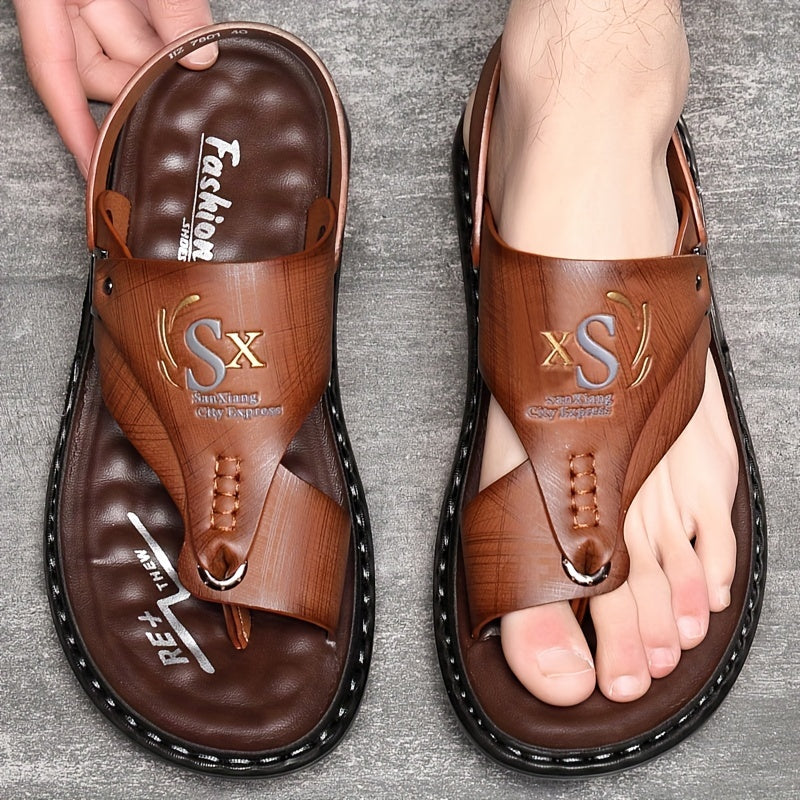 Aldric Voss® Solario — men's leather sandal in Mahogany, view 1