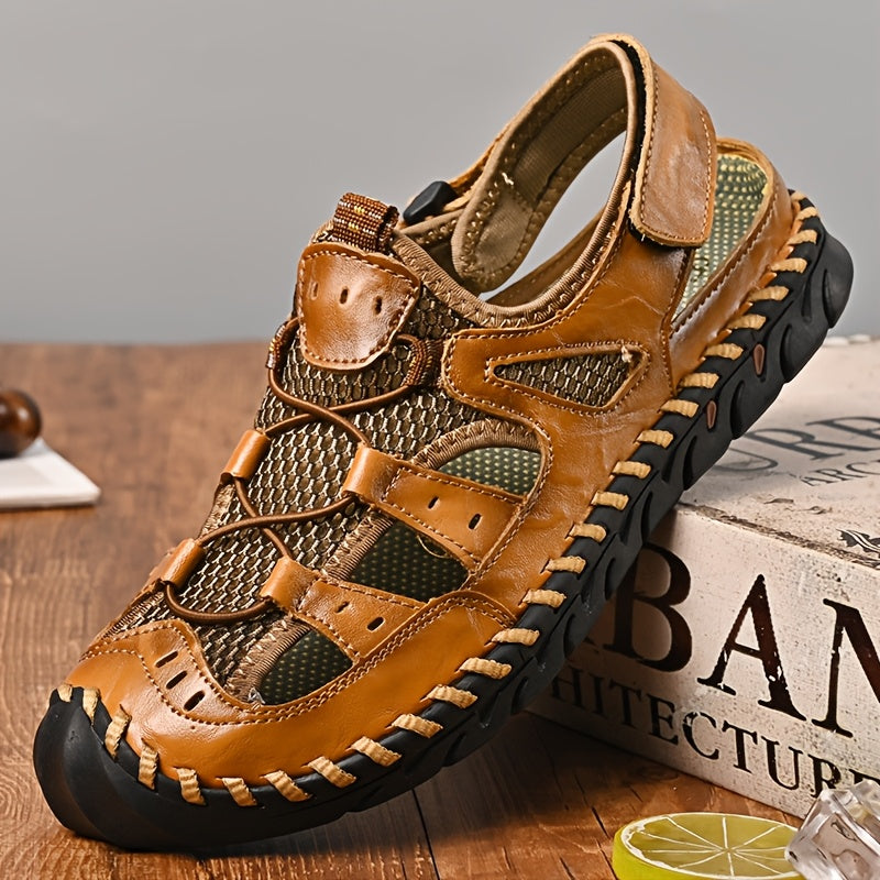 Aldric Voss® Kelvano — men's leather sandal in Taupe, view 2