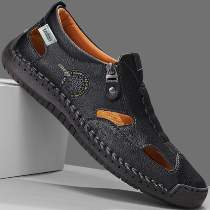 Aldric Voss® Sandeno — men's leather sandal in Midnight, view 6
