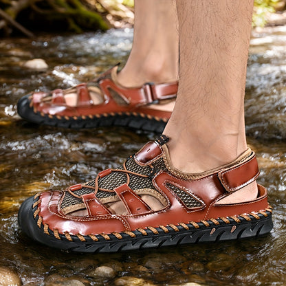 Aldric Voss® Kelvano — men's leather sandal in Midnight, view 9