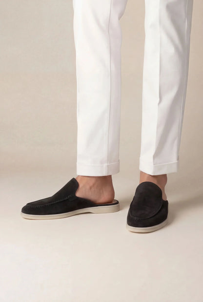 Yacht Mule in Midnight, premium leather footwear, product view