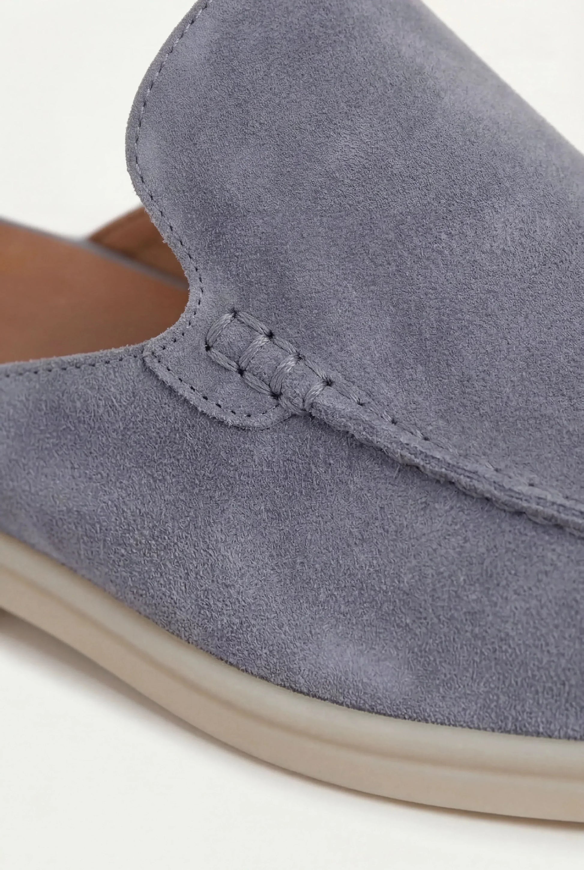 Yacht Mule in Baby Blue, premium leather footwear, product view