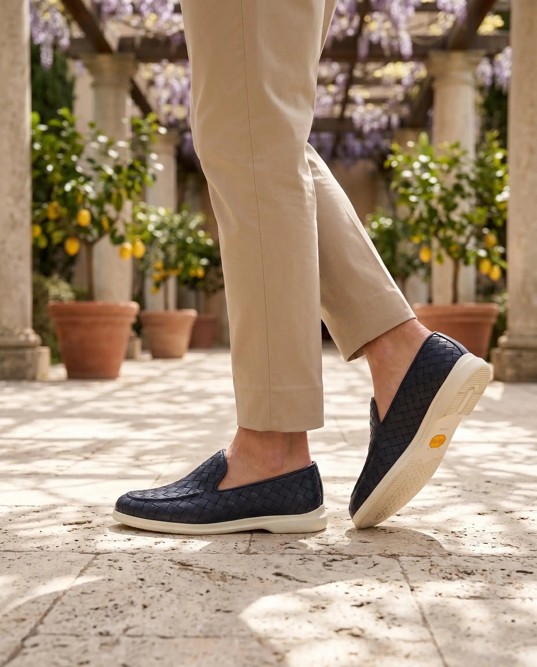 Sorrento Woven Loafer in Azure, premium leather footwear, product view